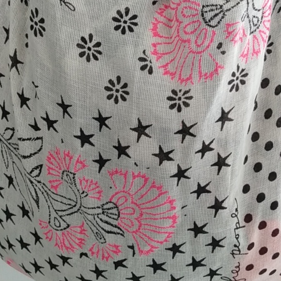 Huge Free People Cloth Linen Purse Tote Shoulder Bag Wide Strap - Picture 5 of 6